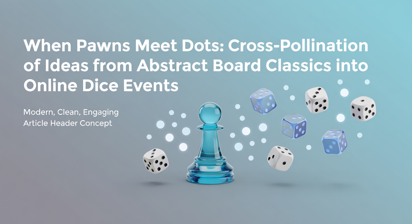Abstract chess pawns positioned near scattered dice on a digital board representing strategy crossover in online games